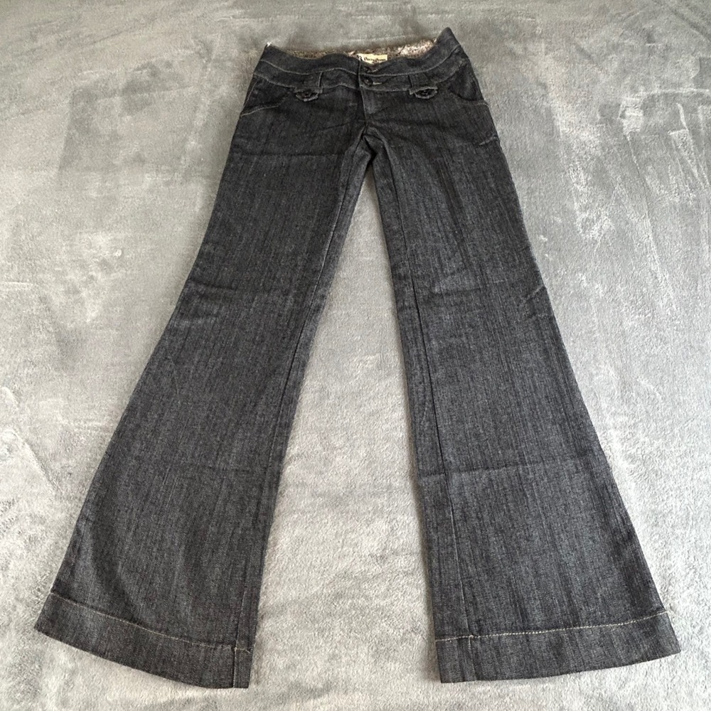 Boom Boom Jeans Womens Size 11 Dark Wash Y2K Low Rise Flare Wide Leg Denim Pants